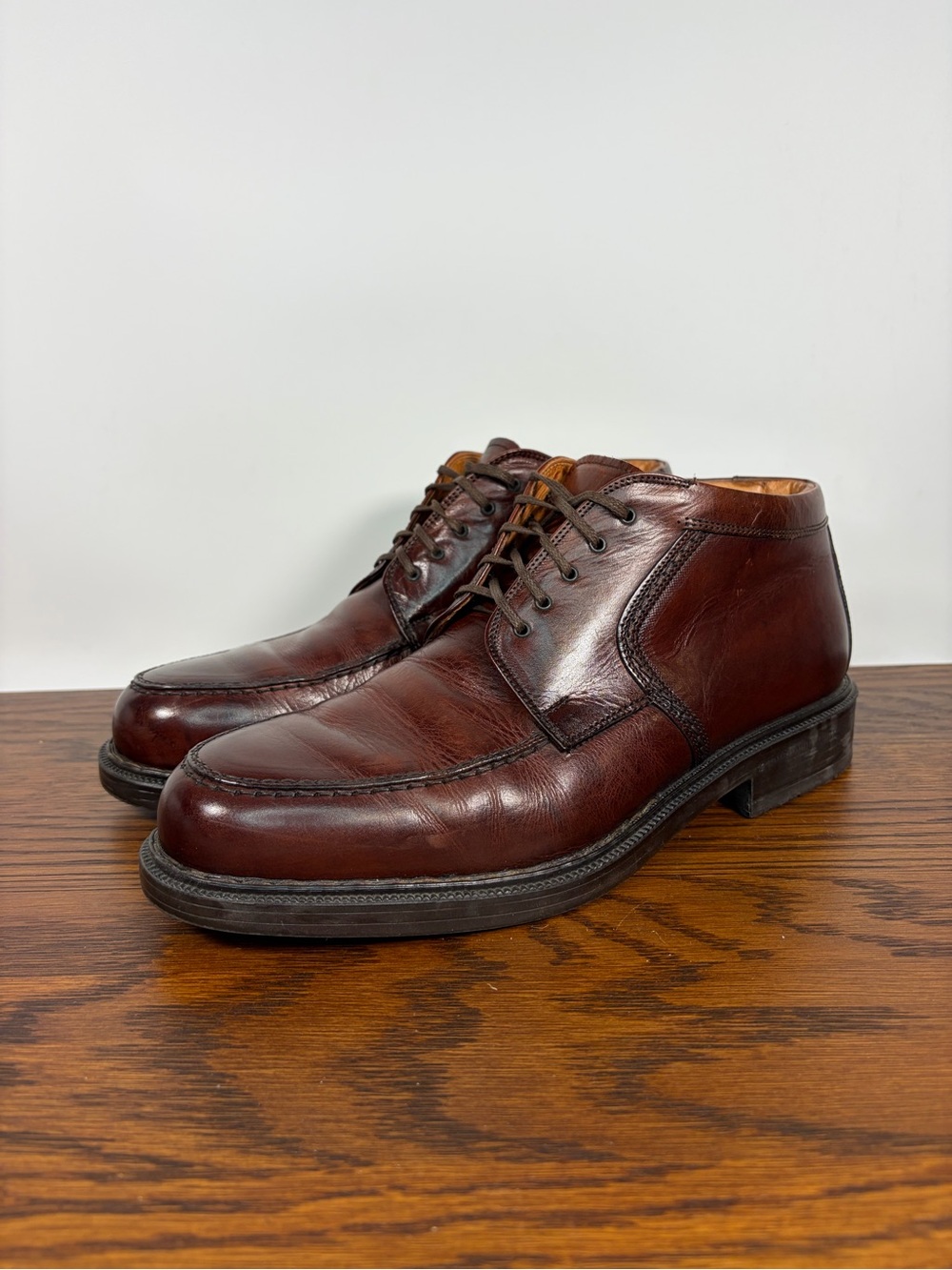 Johnston & Murphy Chukka Passport Brown Leather Boots Italy Mens Size 11